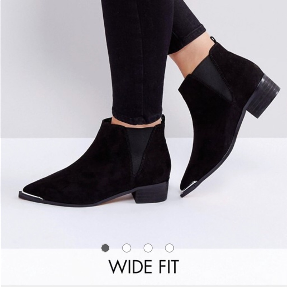 ASOS Admission Wide Fit Pointed Ankle Boots